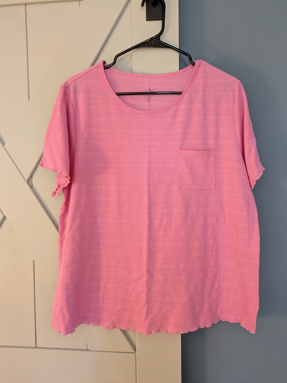 Just Be Relaxed Short Sleeve Pocket Pajama Top - Pink